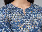 Indigo/Beige Hand Block Printed Cotton Lounge Wear (6697526886597)