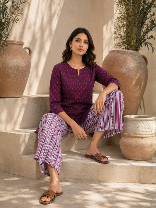 Wine Cotton Loungewear