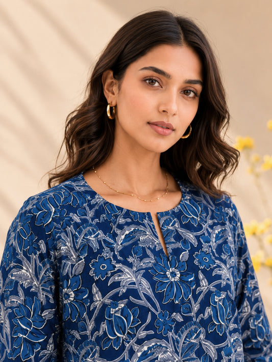 Space Blue Cotton Loungewear