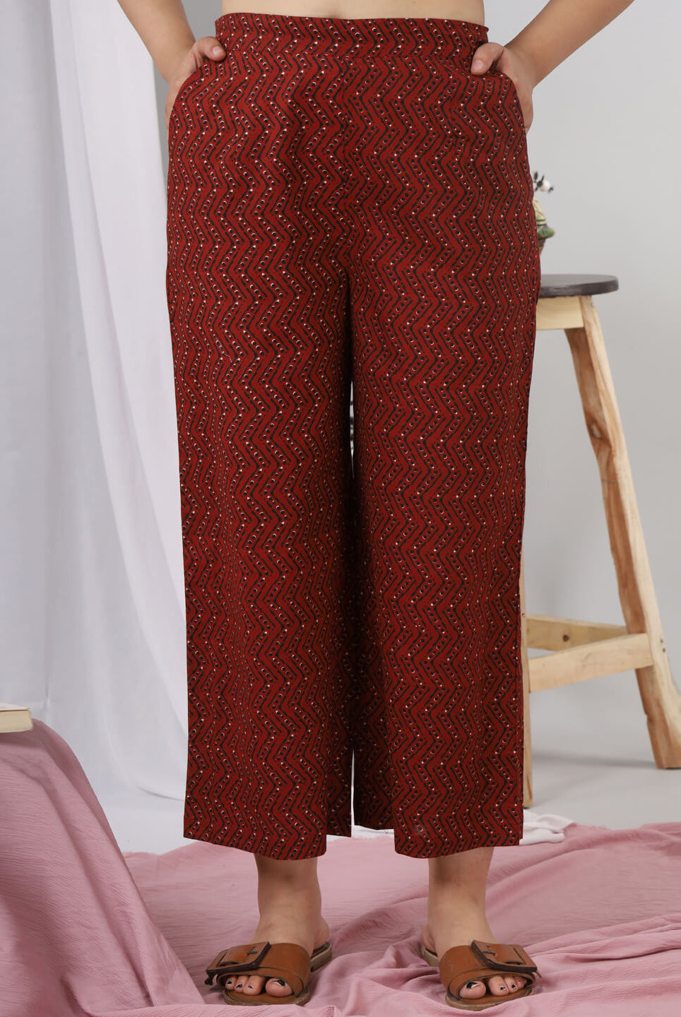 Black Hand Block Printed Cotton Lounge Wear (6731812241605)