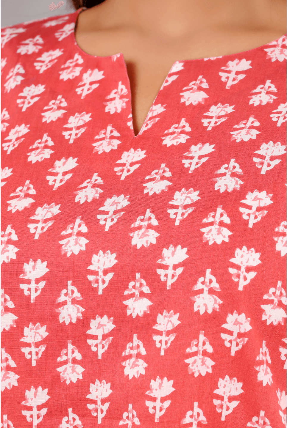 Coral Blush Block Printed Lounge Wear (6890383278277)