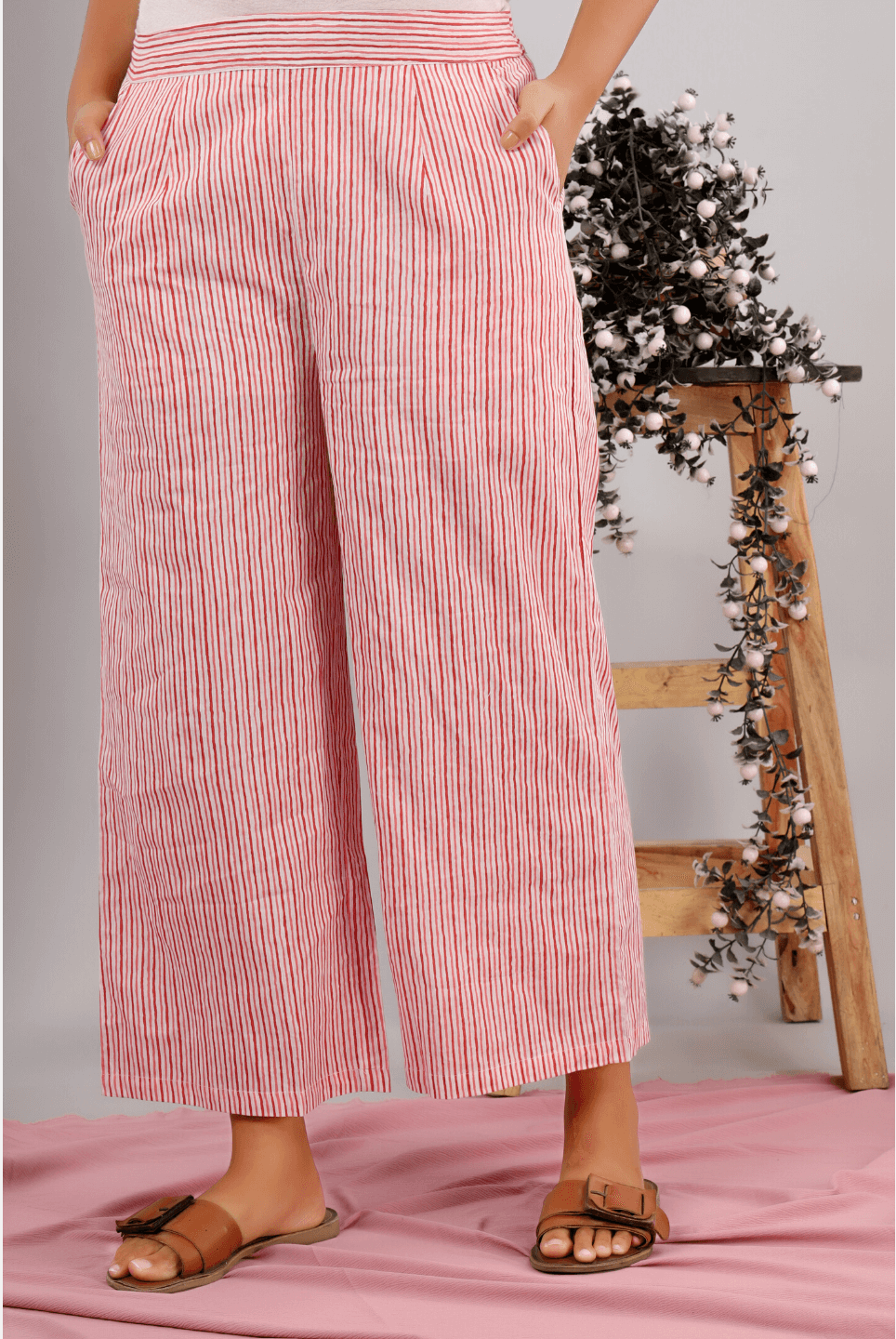 Coral Blush Block Printed Lounge Wear (6890383278277)