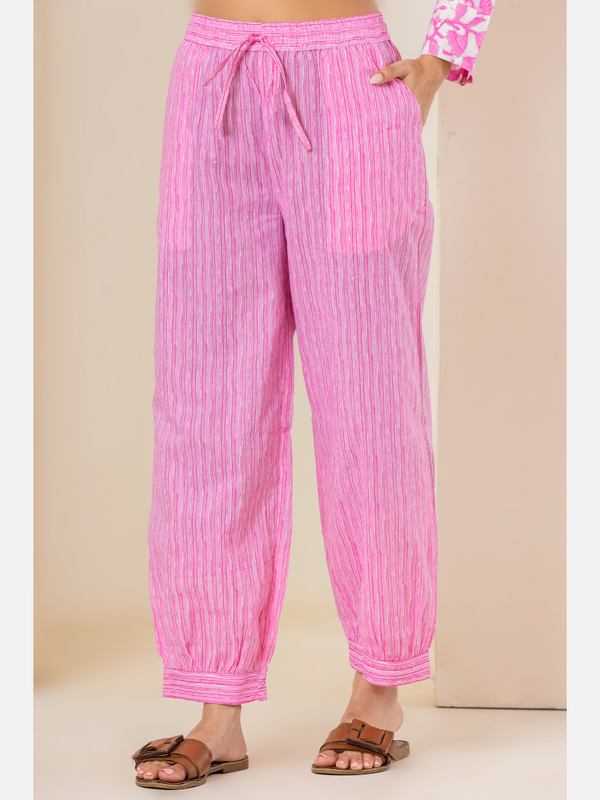Taffy Pink Pure Cotton Patiyala Pants