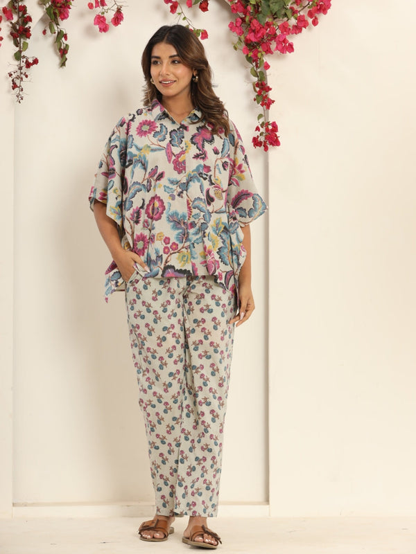 Big Flower Jaal Pure Cotton shirt and pant set