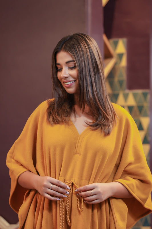 Super Soft Mustard Woollen Kaftan