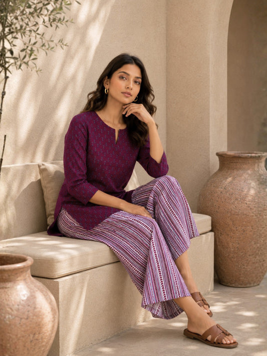 Wine Cotton Loungewear