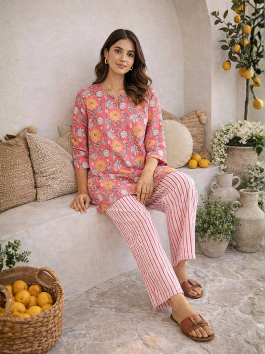 Pretty Blush Pink Pure Cotton Loungewear