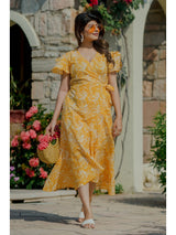Yellow Bale Pure cotton Wrap Dress