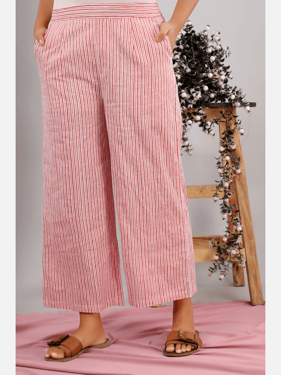 Coral Blush Block Printed Lounge Wear (6890383278277)