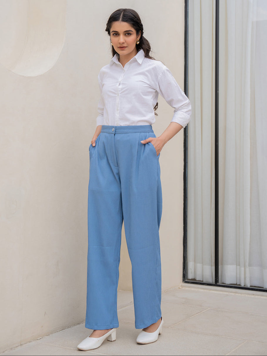 Star Line Blue Formal Pants 28 Blue - Main Image