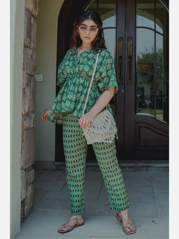 High Low Green Pure cotton Loungewear