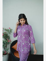 Orchid Collared Pure Cotton Loungewear