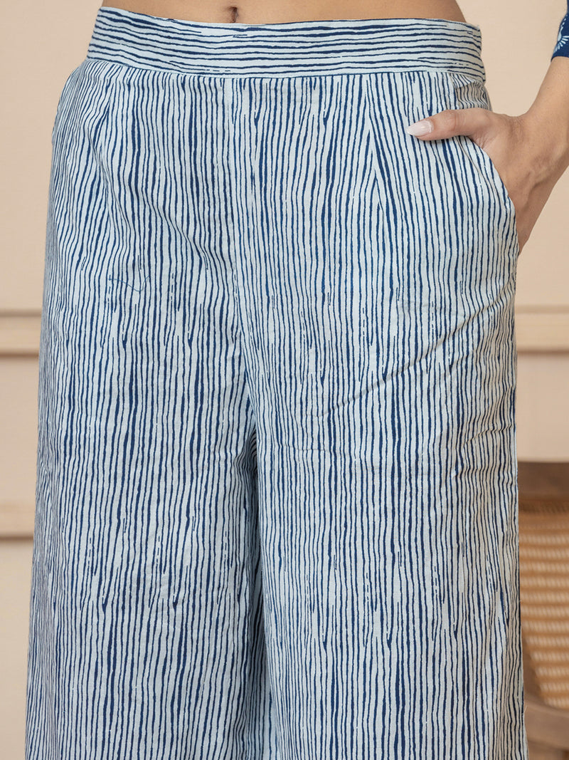 Belt style Blue Patti Pure Cotton Loungewear