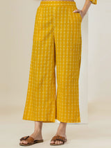 Yellow Ikat Pure Cotton Hand Printed Loungewear