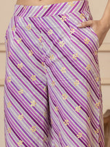 Purple Leheriya Cotton Loungewear