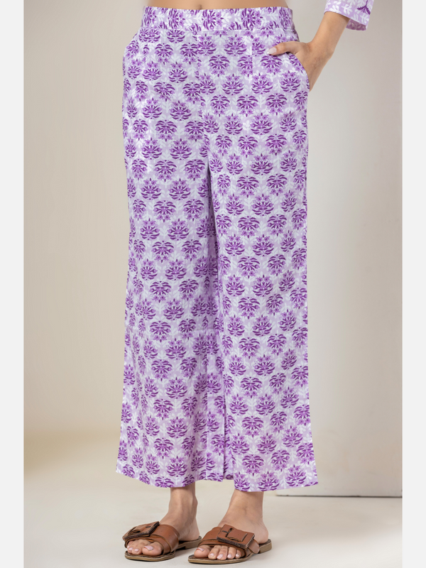 Purple Pure Cotton Loungewear Pants