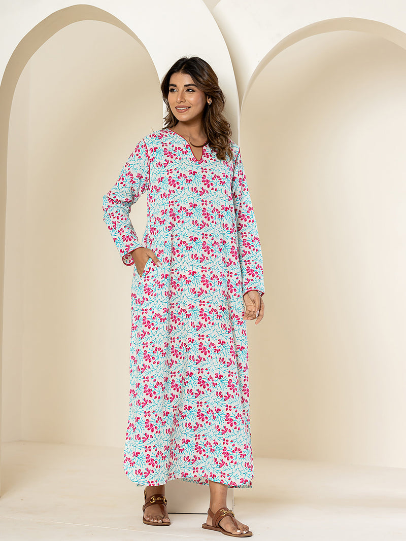 Pink and sky Pure Cotton long Tunic