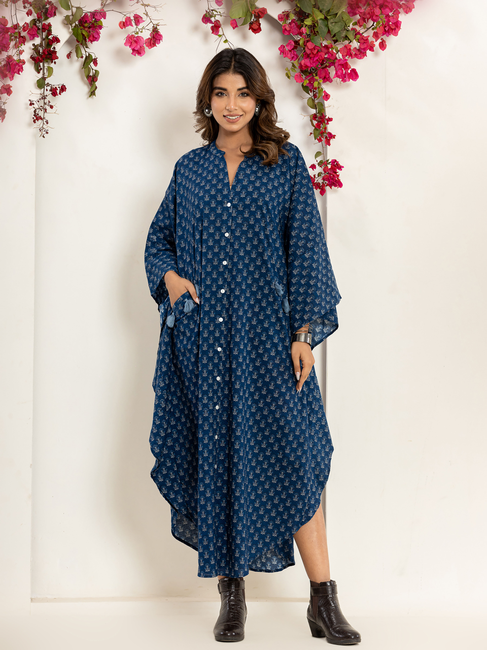 Blue raven Pure Cotton kaftan shirt dress