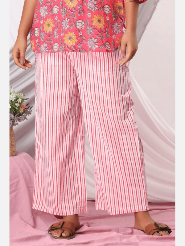Pretty Blush Pink Cotton Pants
