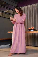 Super Soft Candy Pink pleated Woollen Maxi