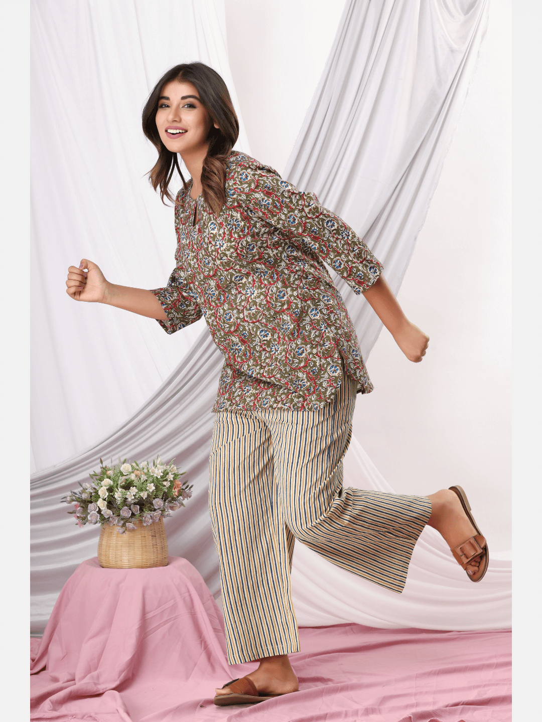 Shop Olive Cotton Lounge Wear Online Feathers Closet – FEATHERS