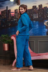 Teal Blue Super Soft Woollen Track Suit Set