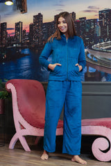 Teal Blue Super Soft Woollen Track Suit Set