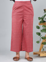 Grey/Pink Hand Block Printed Cotton Lounge Wear (6697526755525)