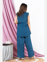 Blue Polka Dot Sleeveless Loungewear
