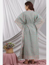 Baby Blue pure cotton rozana lounge wear kaftan